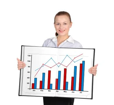 Book with graph Stock Photos