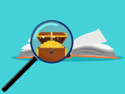 The book is a great treasure. The concept of knowledge is important vector Stock Illustration
