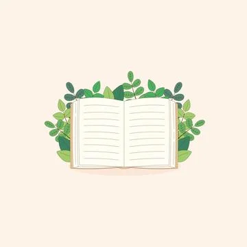 Book green plants Stock Illustration