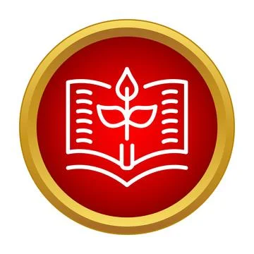 Book with growing plant educational knowledge icon 스톡 일러스트