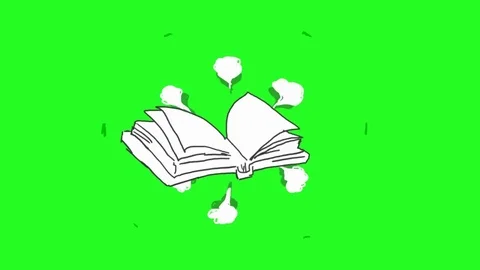 book - Hand-Drawn - Animation - Green Sc... | Stock Video | Pond5