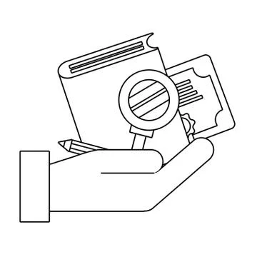 Book with hand holding Illustrazione stock