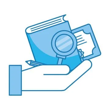 Book with hand holding Illustrazione stock