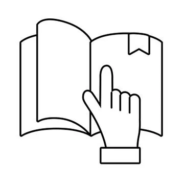 Book with hand pointing イラスト素材