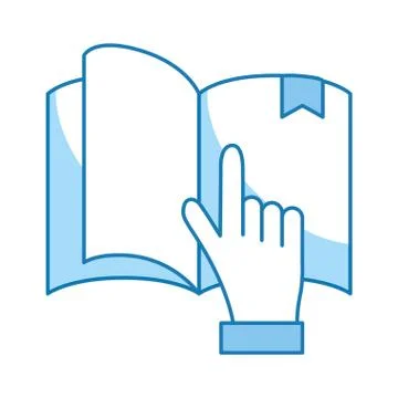 Book with hand pointing イラスト素材