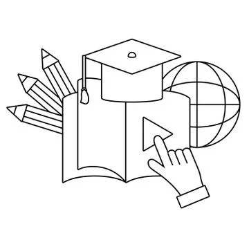 Book with hand pointing イラスト素材