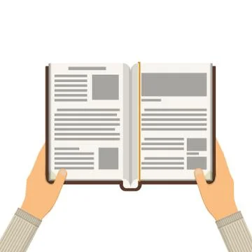 Book with hands. Education flat concept. Stock Illustration