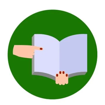 Book in hands flat illustration on white Stock Illustration