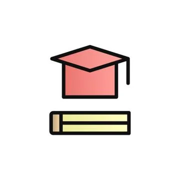 Book, hat color gradient vector icon Stock Illustration