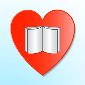 Book in the heart Stock Illustration