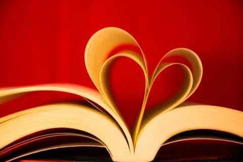 Book with heart shaped pages Stock Photos