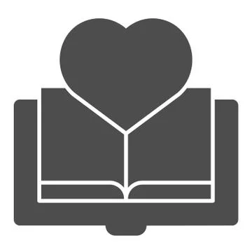 Book with heart solid icon. Favorite book vector illustration isolated on white Stock Illustration