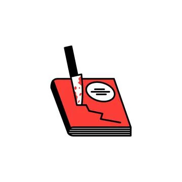 Book, horror, knife icon. Element of literary genres icon for mobile concept and 库存插图