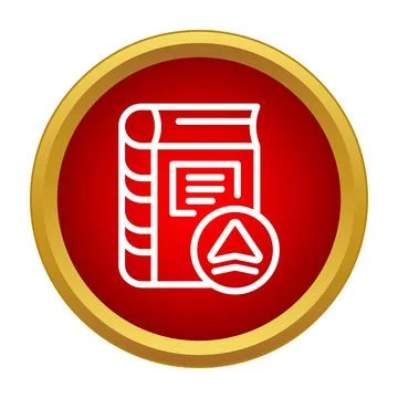 Book icon with arrow for uploading digital content Stockillustratie