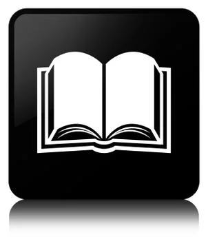 Book icon black square button 스톡 일러스트