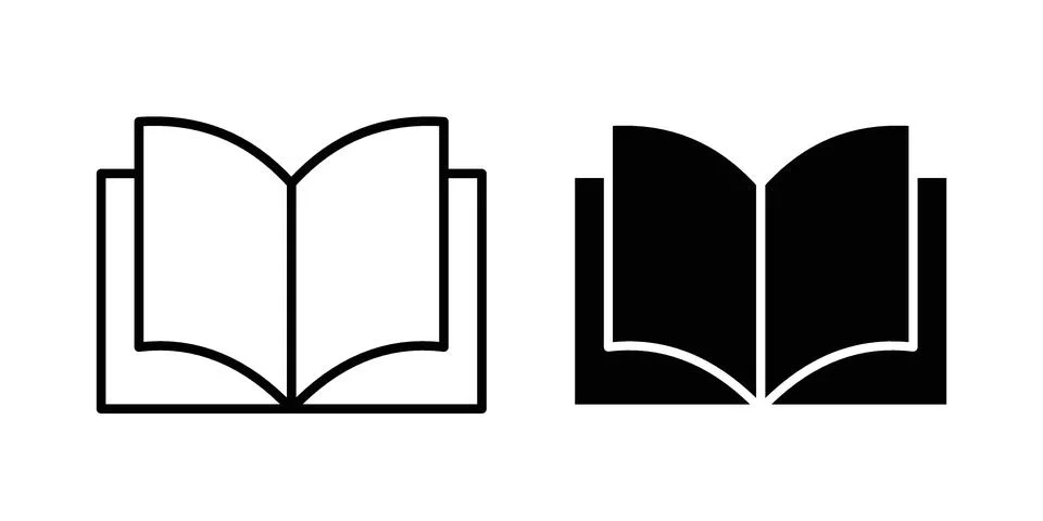 Book icon black vector isolated on white Stock Illustration