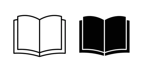 Book icon collection in black, Line icons, flat symbols Stock Illustration