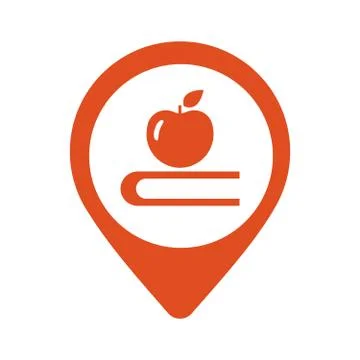 Book icon conception with pin locator symbol Stock-Illustration