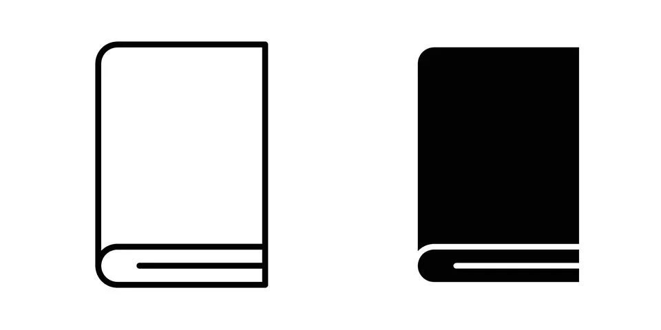 Book icon for design projects and web UI Illustrazione stock