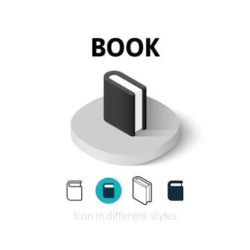 Book icon in different style Stock Illustration