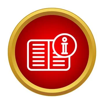Book icon displaying vital information and help guide 스톡 일러스트