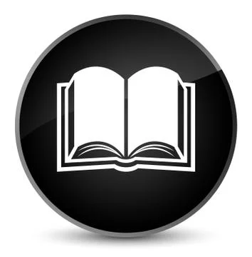 Book icon elegant black round button 스톡 일러스트