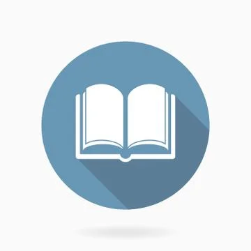 Book Icon With Flat Design. Blue and White Colors 스톡 일러스트