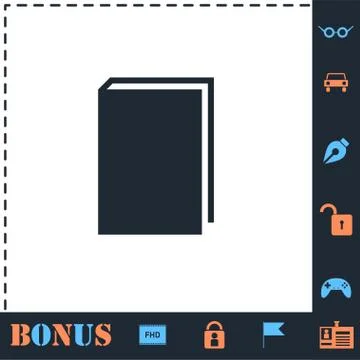 Book icon flat Stock Illustration