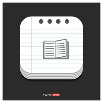 Book icon Gray icon on Notepad Style template Vector EPS 10 Free Icon 스톡 일러스트