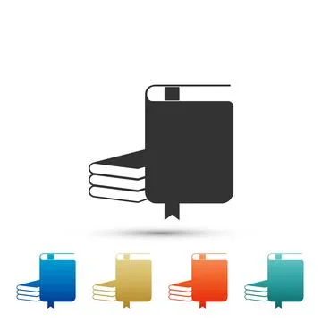 Book icon isolated on white background. Set elements in colored icons. Flat Illustrazione stock
