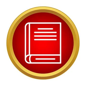 Book icon in red button knowledge education concept 스톡 일러스트