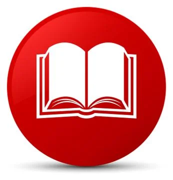 Book icon red round button Stock Illustration