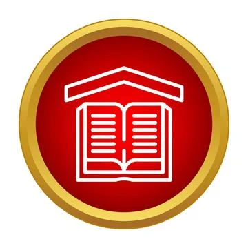 Book icon representing library, education, and learning Stock Illustration