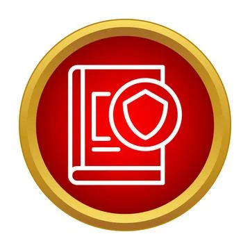 Book icon representing protected information and data security Stock Illustration