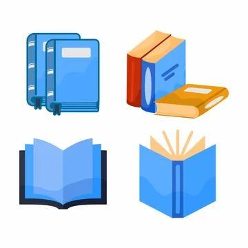 Book Icon Set Flat Vector for Education and Literacy. Books Icon vector set Stock Illustration