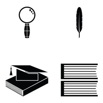 Book icon set Stock Illustration