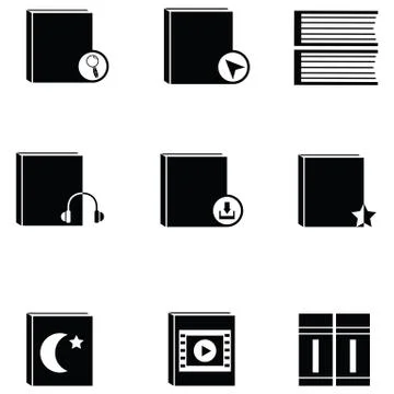 Book icon set Stock Illustration