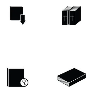 Book icon set Stock Illustration