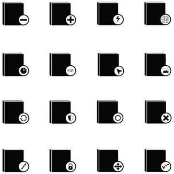 Book icon set Illustrazione stock