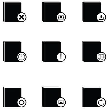 Book icon set Stock Illustration