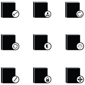 Book icon set Illustrazione stock