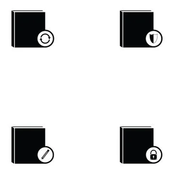 Book icon set Stock Illustration
