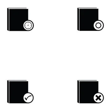 Book icon set Stock Illustration
