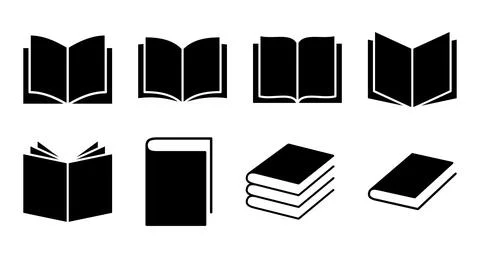 Book icon set. open book icon vector. ebook icon Stock Illustration