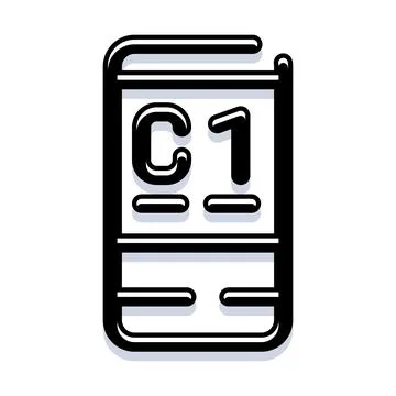 Book icon showing c1 language level concept Stock Illustration