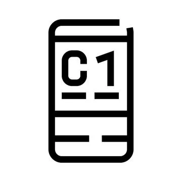 Book icon showing c1 level language indicator Stock Illustration