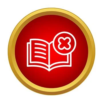 Book icon showing rejection or error symbol Stock Illustration