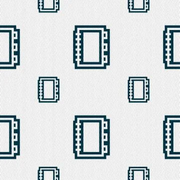 Book icon sign. Seamless pattern with geometric texture. Vector Illustrazione stock