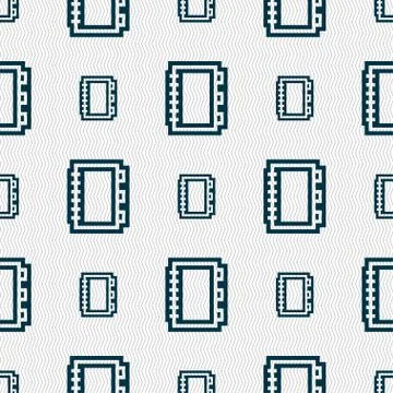 Book icon sign. Seamless pattern with geometric texture. Vector Illustrazione stock