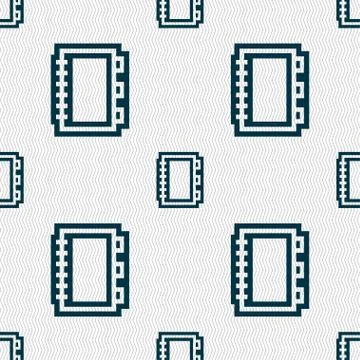 Book icon sign. Seamless pattern with geometric texture. Vector イラスト素材